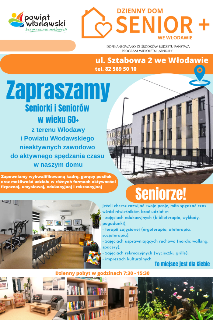 Plakat - Dzienny Dom Senior+ we Włodawie