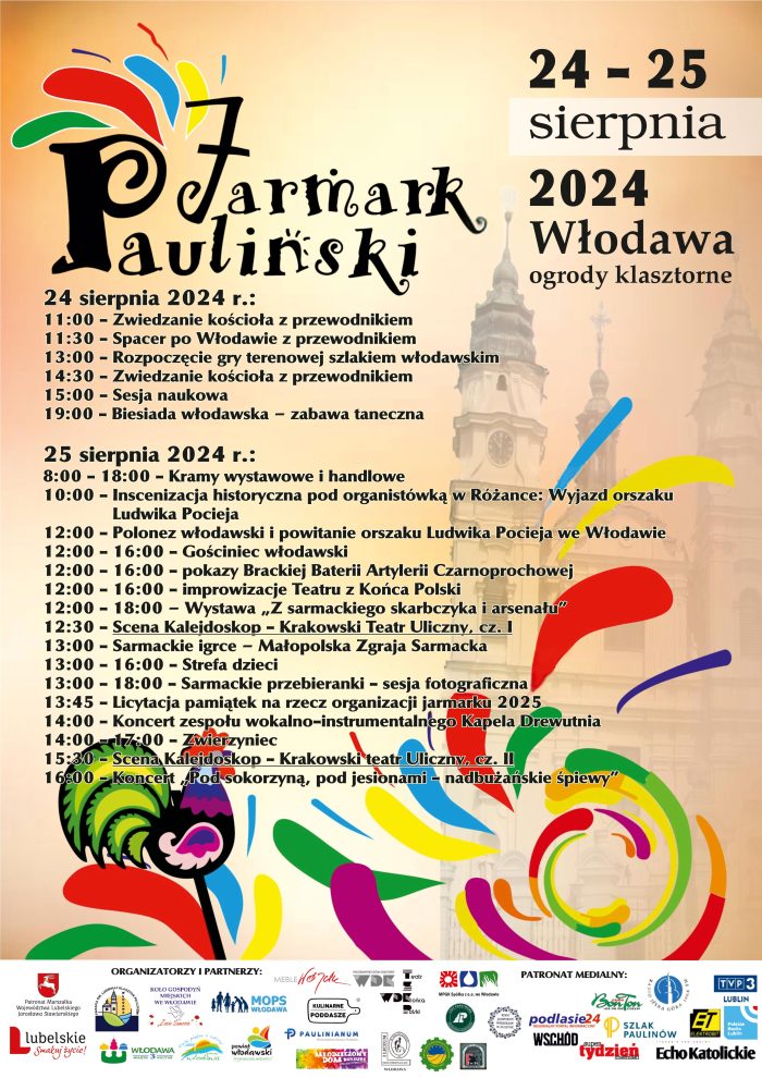 Plakat - Jarmark Pauliński - Włodawa 24 - 25 sierpnia