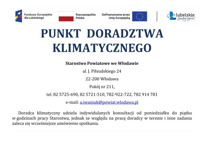 Plakat informujący o punkcie doradczym - poprawny nr tel