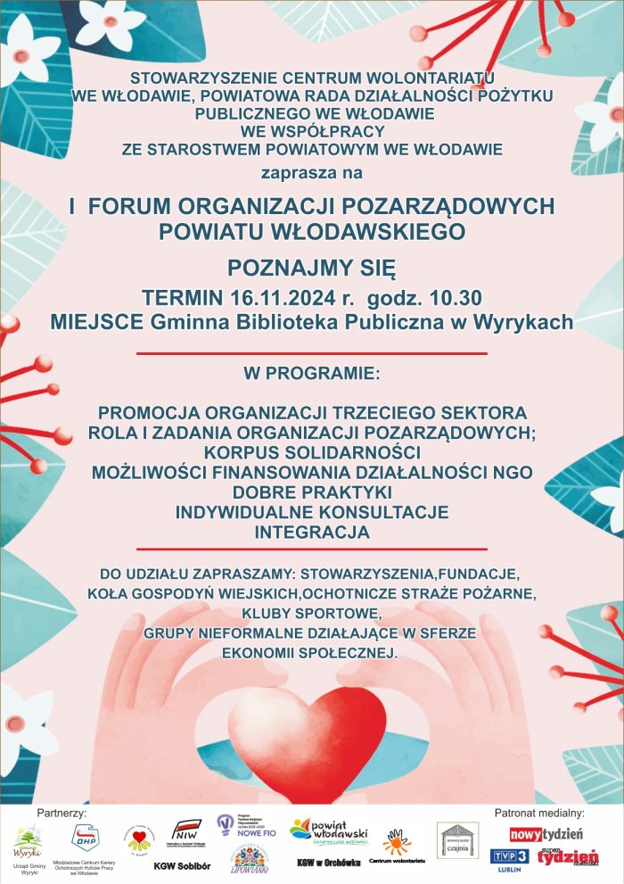 Plakat - I Forum Organizacji Pozarządowych Powiatu Włodawskiego