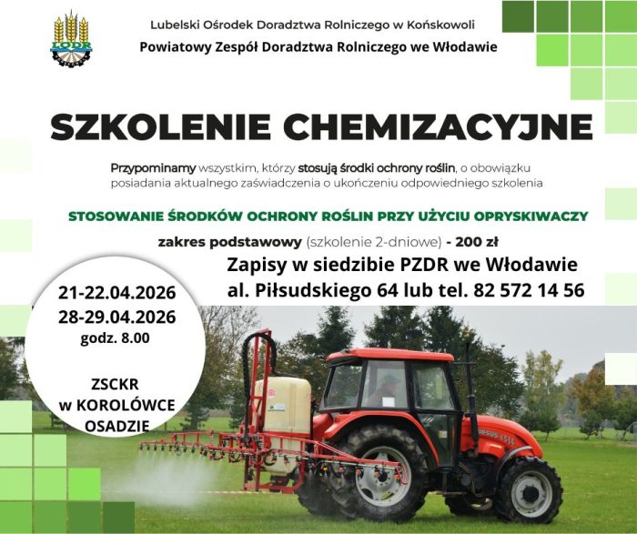 Plakat - Szkolenia chemizacyjne kwiecień